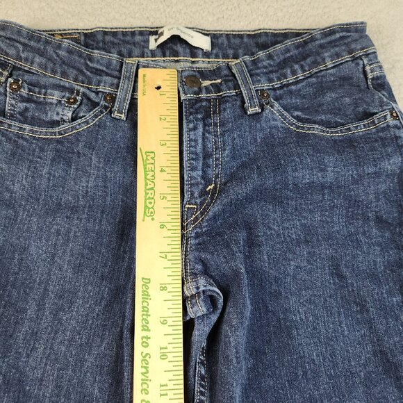Levi's 518 Jeans Women's 9S Bootcut Super Low Rise Dark Wash Blue Ladies Pants - Picture 6 of 11